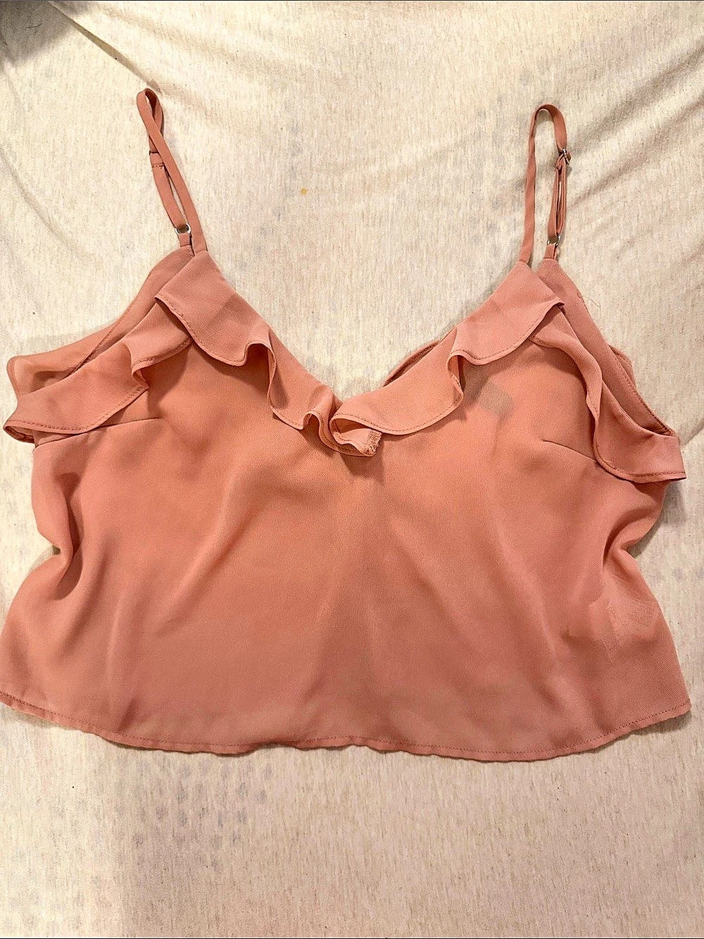 Forever 21 Ruffle Cami in Pink Small